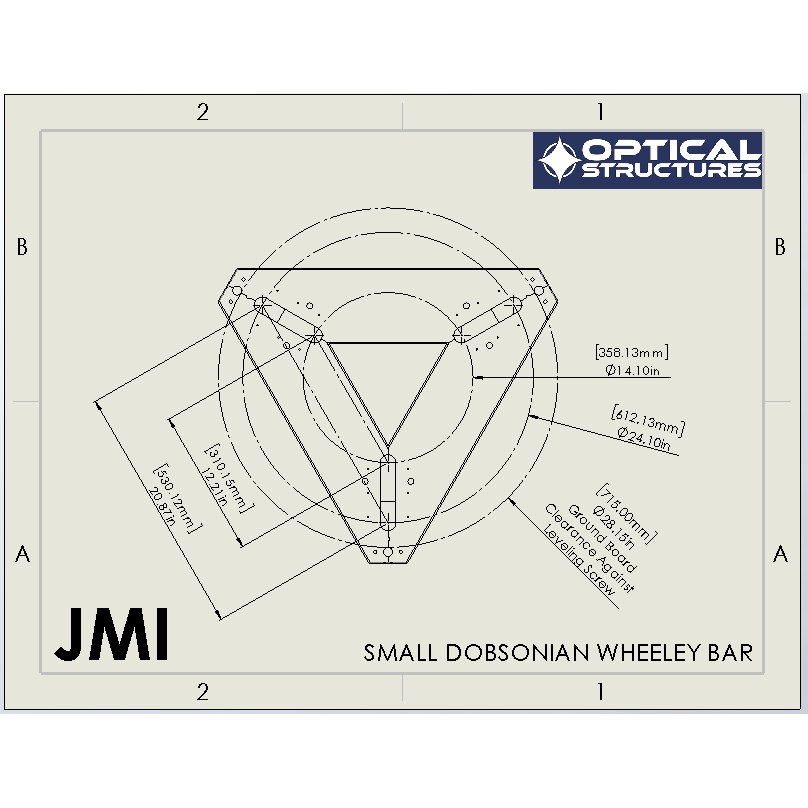 JMI Wheeley Bars, Triangle Style for 8", 10" and 12" Dobsonians - Image 8
