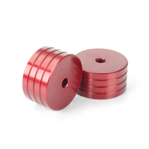 Red Spacer Pucks, Set of Two - Image 2